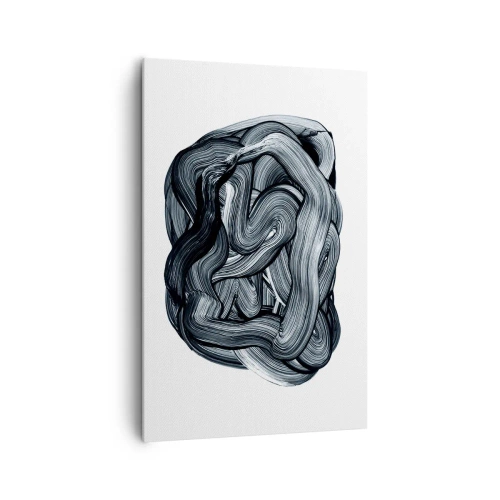 Impression sur toile - Image sur toile - Composition abstraite en nuances de gris - 80x120cm - Ce n'est pas si simple - Décoration murale moderne pour le salon et la chambre ARTTOR