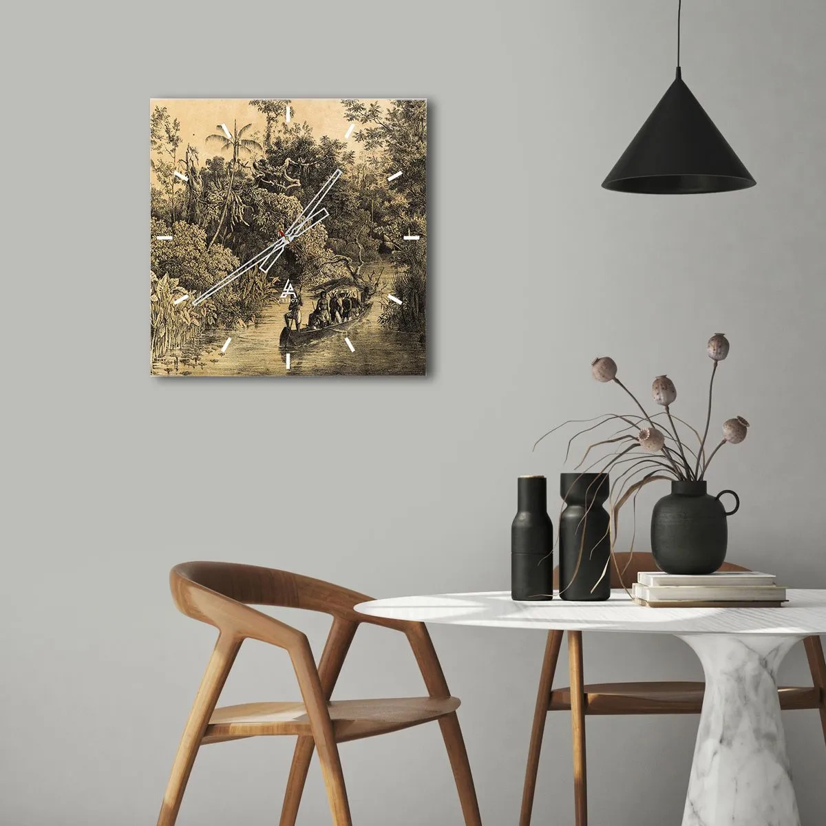 Horloge murale - Pendule murale - Expédition à la source - 40x40 cm