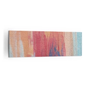 Impression sur toile - Image sur toile - Coups de pinceau abstraits et colorés - 160x50cm - Ecoulement de l'arc-en ciel - Décoration murale moderne pour le salon et la chambre ARTTOR