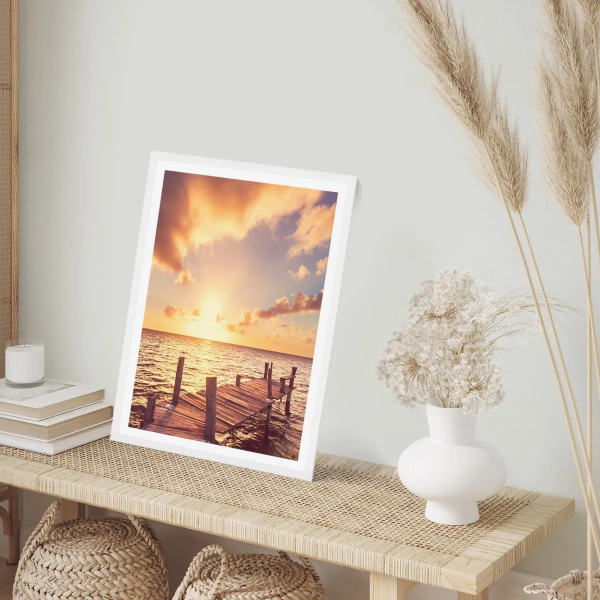 Affiche dans un cadre blanc - Poster - La terre d'or de la douceur - 30x40 cm