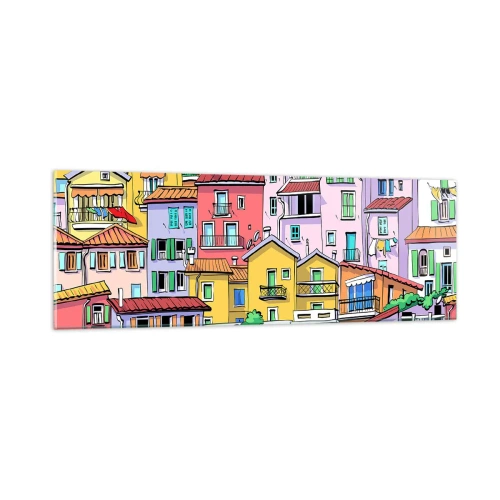Impression sur verre - Image sur verre - Ville joyeuse - 90x30 cm