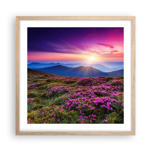 Affiche dans un chêne clair - Poster - Les herbes sentaient les grappes fraîches de la récolte - 50x50 cm