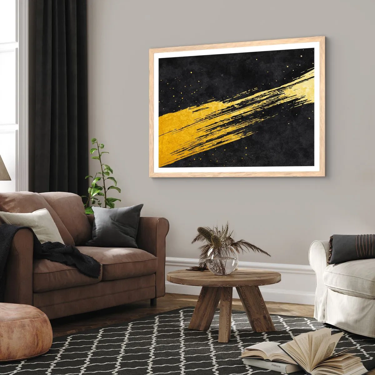 Affiche dans un chêne clair - Poster - Sautez dans l'hyperespace - 100x70 cm