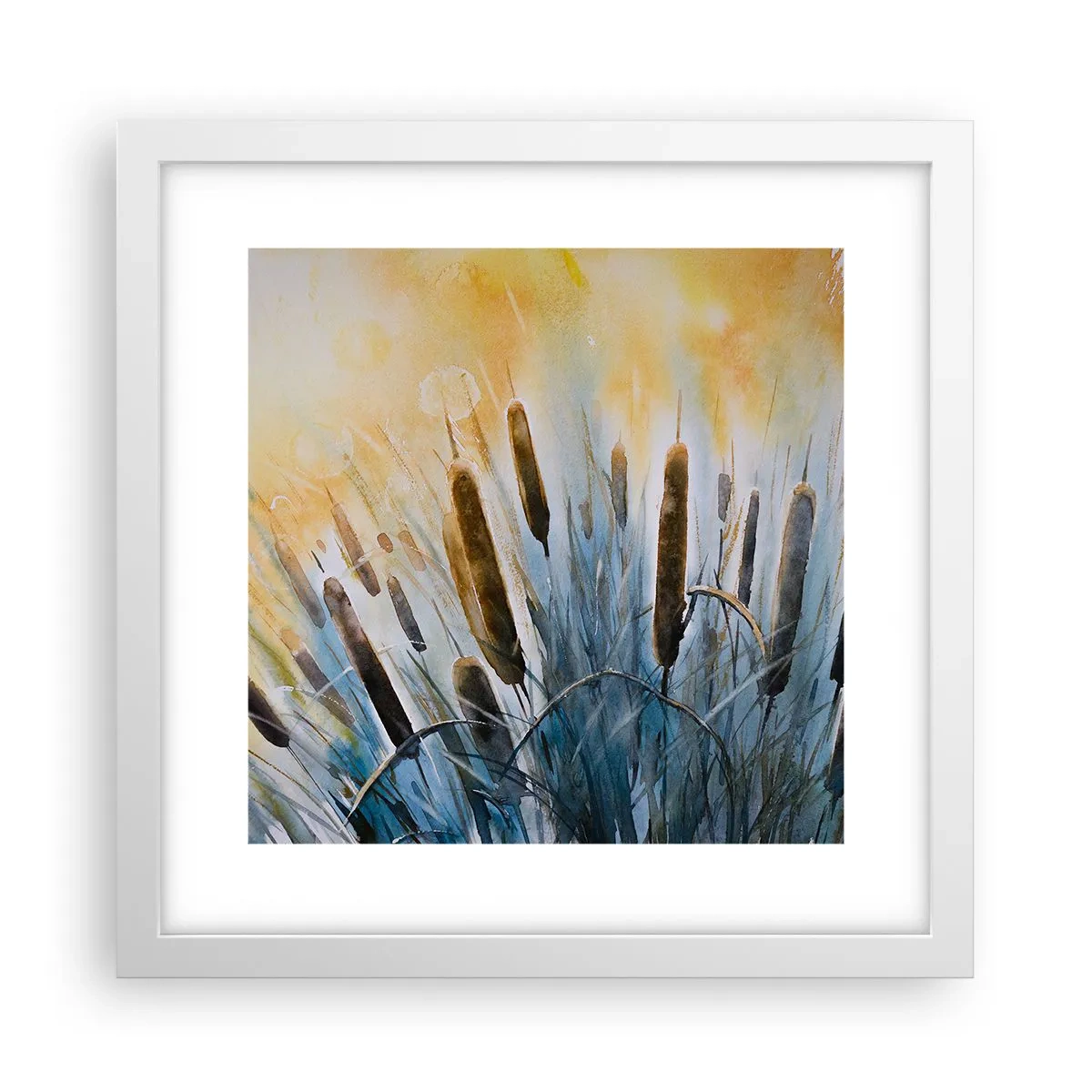 Affiche dans un cadre blanc - Poster - Fraicheur de l'eau, chaleur du soleil - 30x30 cm