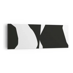 Impression sur toile - Image sur toile - Motif de contraste abstrait en noir et blanc - 140x50cm - Positif négatif - Décoration murale moderne pour le salon et la chambre ARTTOR