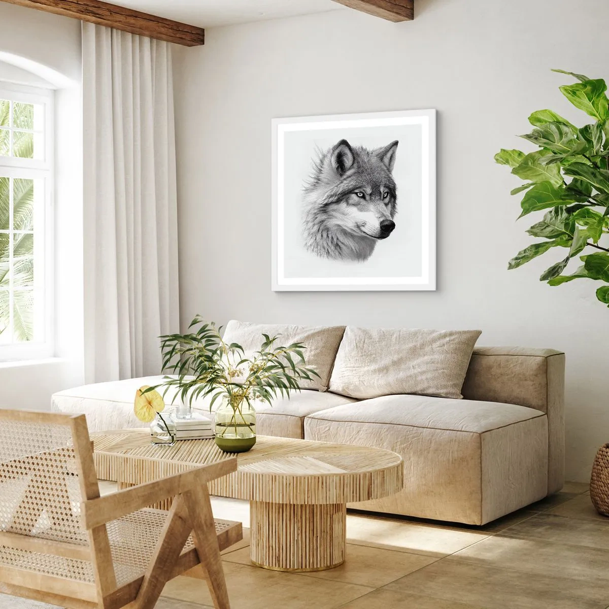 Affiche dans un cadre blanc - Poster - Alpha – sans aucun doute - 60x60 cm