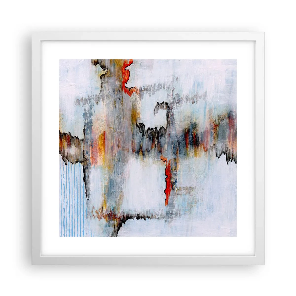 Affiche dans un cadre blanc - Poster - Un bâton sur l'eau - 40x40 cm