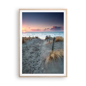 Affiche dans un chêne clair - Poster - Tu as versé l'éclat de l'arc-en-ciel sur les flots - 70x100 cm