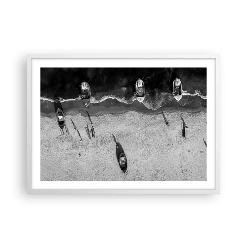 Affiche dans un cadre blanc - Poster - Toujours sur le rivage… - 70x50 cm