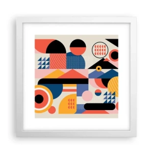 Affiche dans un cadre blanc - Poster - Composition : jouer - 30x30 cm