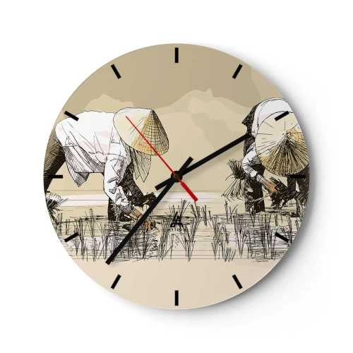 Horloge murale - Pendule murale - Récolte réussie - 40x40 cm
