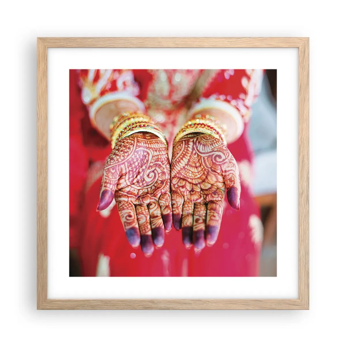 Affiche dans un chêne clair - Poster - Prêt à saisir votre chance - 40x40 cm