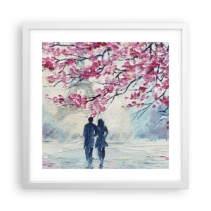 Affiche dans un cadre blanc - Poster - Ballade romantique - 40x40 cm