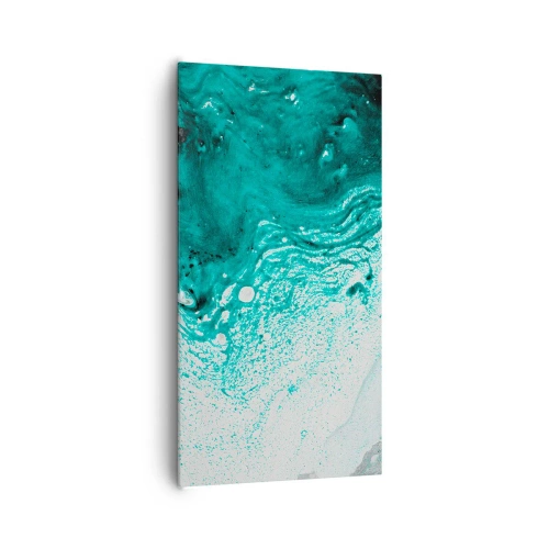 Impression sur toile - Image sur toile - Se fondre dans le bleu et le turquoise - 65x120 cm