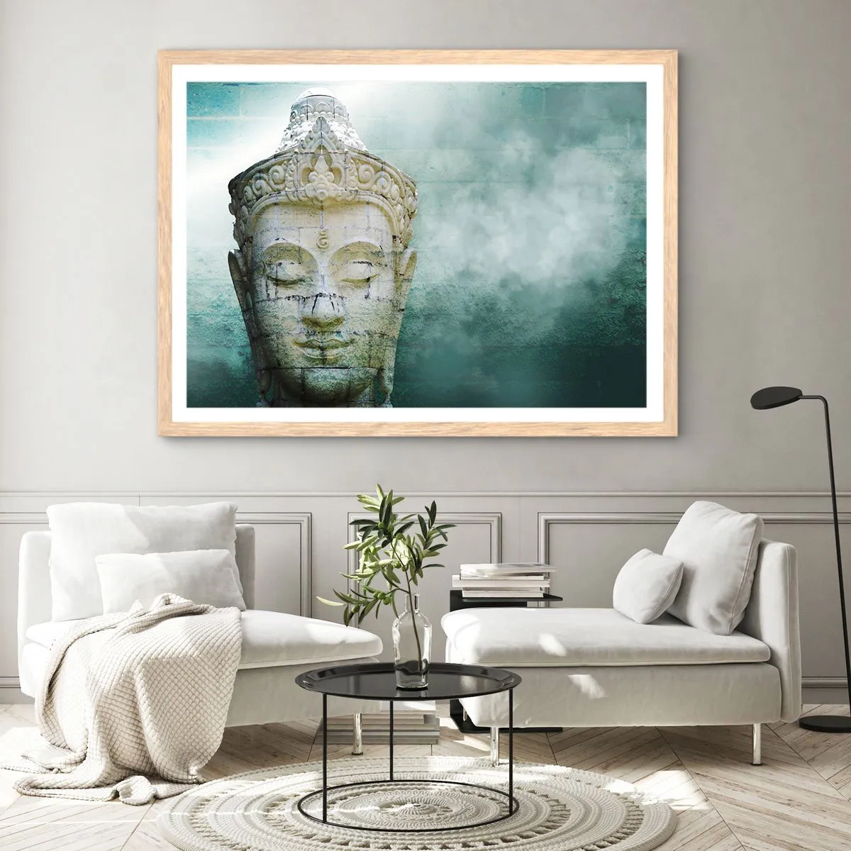 Affiche dans un chêne clair - Poster - A la recherche de la lumière - 91x61 cm