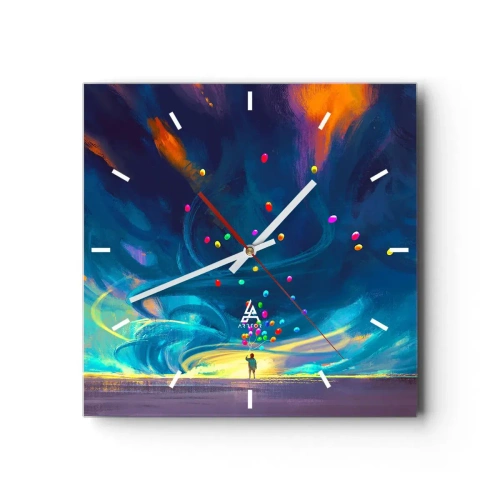 Horloge murale - Pendule murale - Au vent bleu ciel - 40x40 cm