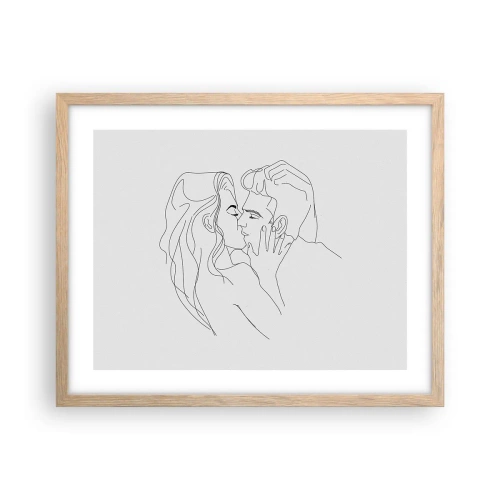 Affiche dans un chêne clair - Poster - La même ligne - 50x40 cm