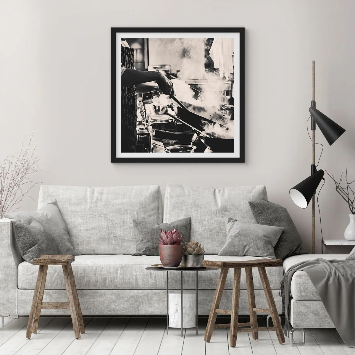 Affiche dans un cadre noir - Poster - Alchimie des saveurs - 50x50 cm