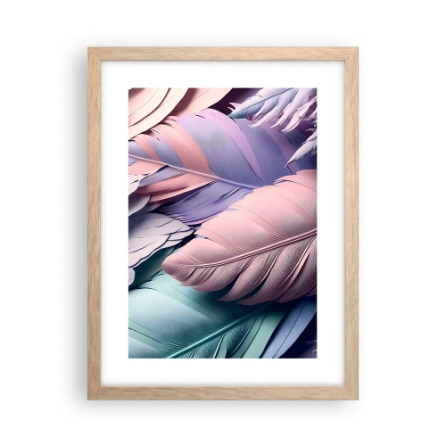 Affiche dans un chêne clair - Poster - Oiseau chic - 30x40 cm