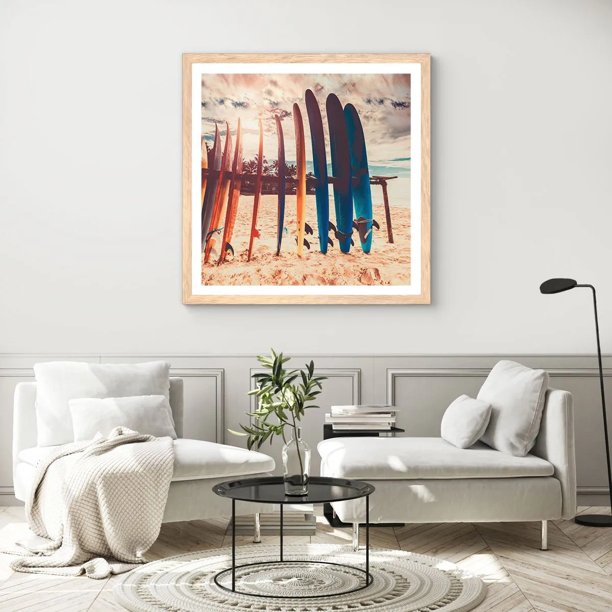 Affiche dans un chêne clair - Poster - Bonne nuit, à demain - 50x50 cm