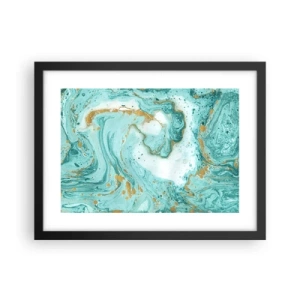 Affiche dans un cadre noir - Poster - Sous la grande vague de l'ère Edo - 40x30 cm