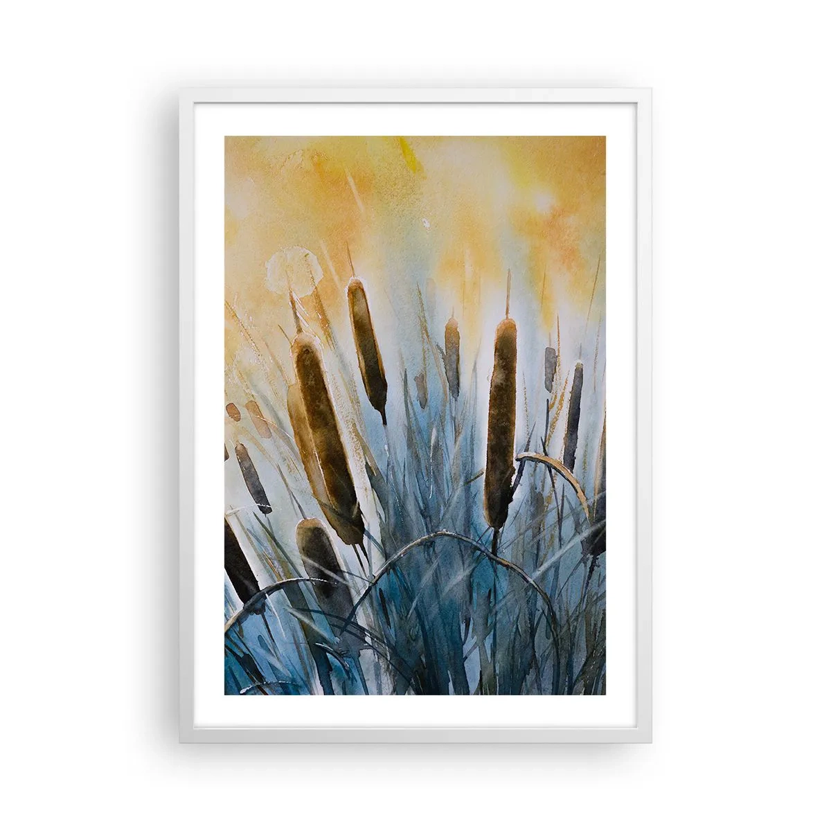 Affiche dans un cadre blanc - Poster - Fraicheur de l'eau, chaleur du soleil - 50x70 cm