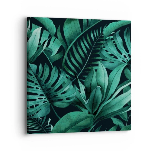 Impression sur toile - Image sur toile - Profondeur du vert tropical - 40x40 cm
