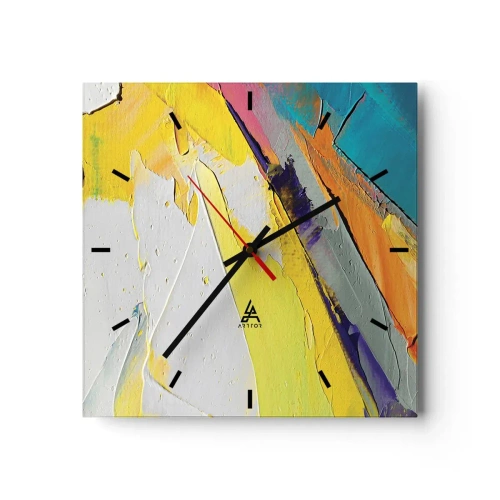 Horloge murale - Pendule murale - Une composition abstraite aux couleurs intenses - 30x30cm - Anatomie du monde - Décoration murale moderne pour le salon et la chambre ARTTOR