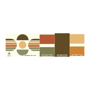 Échantillon de Papier Peint Autocollant Deluxe Sticker - Dans les coulaurs de la terre - Abstraction, Morceau, Graphique - 100x30 cm