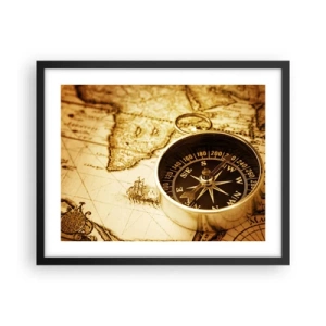 Affiche dans un cadre noir - Poster - Est ou ouest? - 50x40 cm