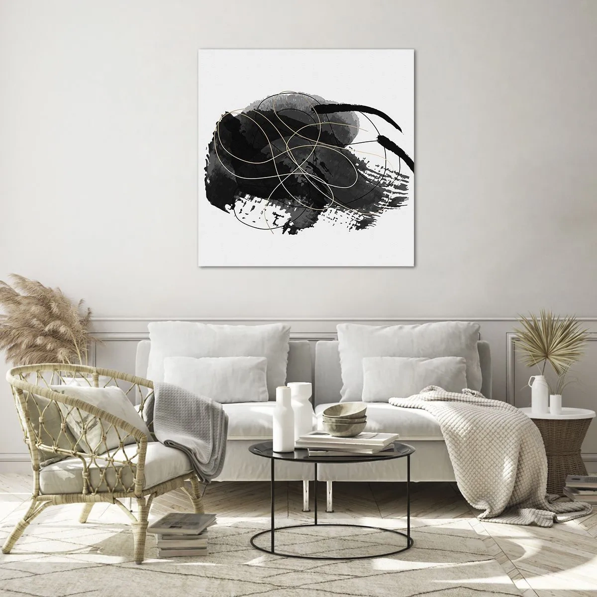 Impression sur verre - Image sur verre - Fait de noir - 60x60 cm