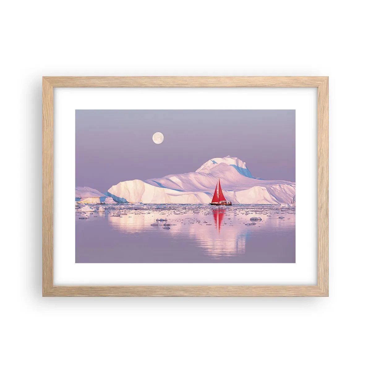 Affiche dans un chêne clair - Poster - La chaleur de la voile, le froid de la glace - 40x30 cm