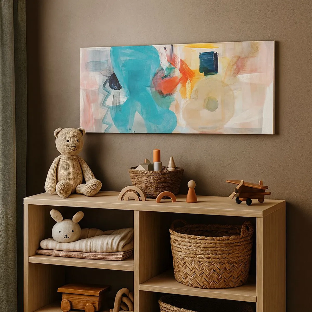 Impression sur toile - Image sur toile - Jeu de couleurs - 100x40 cm