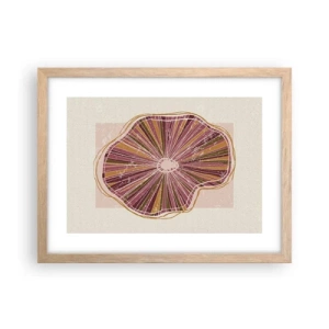 Affiche dans un chêne clair - Poster - Abstraction rayonnante - 40x30 cm