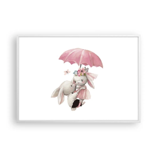 Affiche dans un cadre blanc - Poster - C'est ça l'amour - 100x70 cm