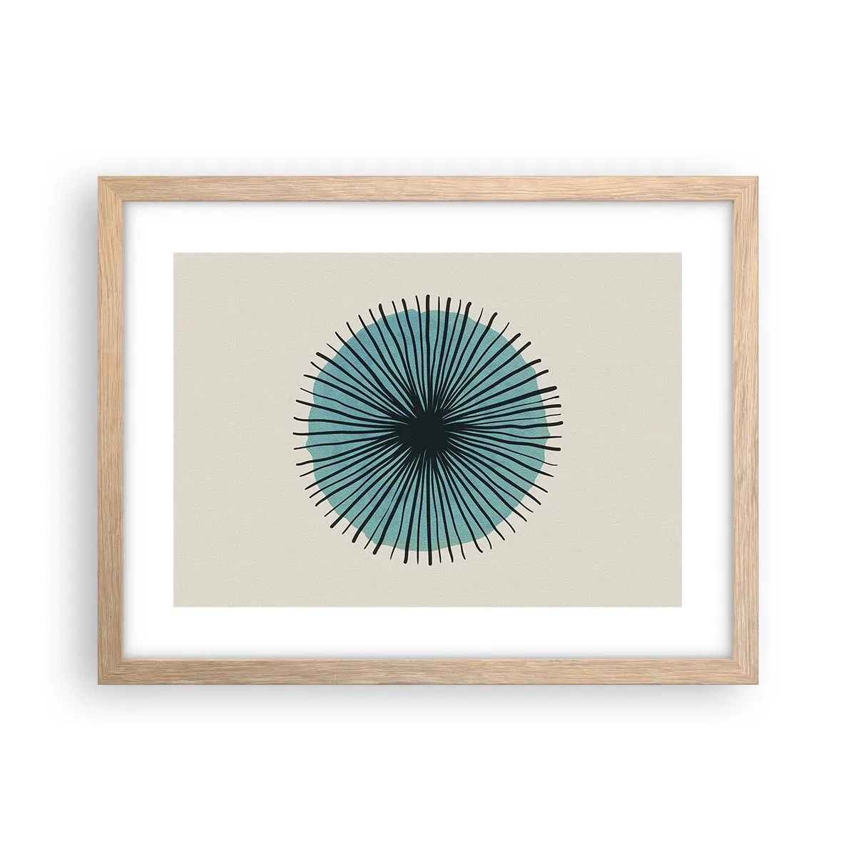 Affiche dans un chêne clair - Poster - Rayonnant dans l'azur - 40x30 cm