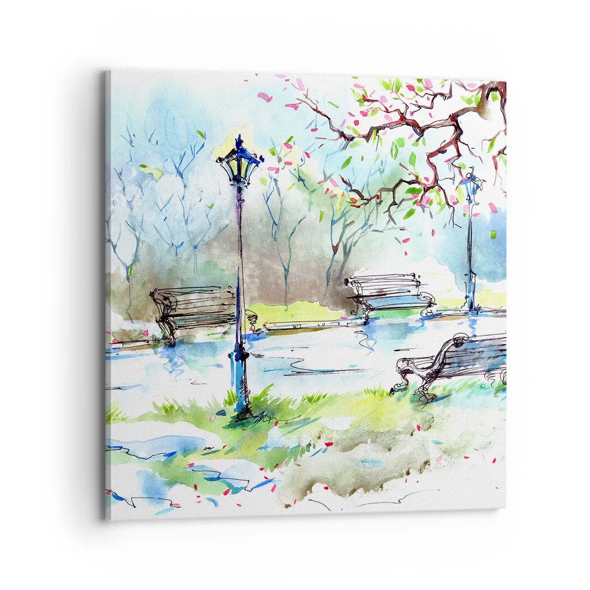 Impression sur toile - Image sur toile - Le charme du silence d'un parc - 70x70 cm