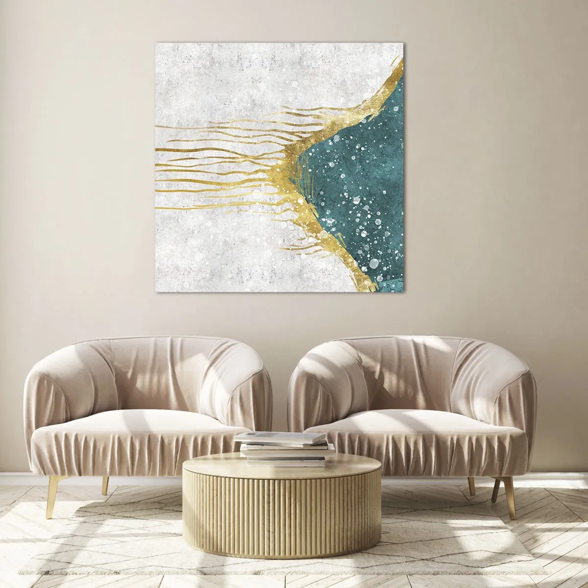 Impression sur verre - Image sur verre - Marée dorée - 30x30 cm