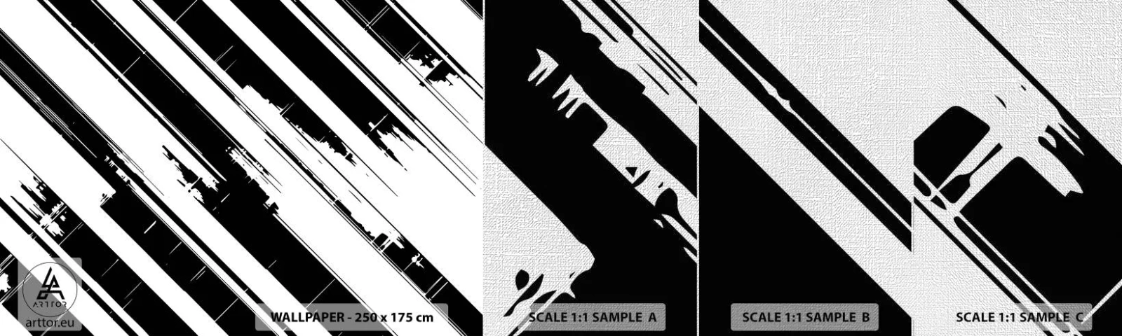 Échantillon de Papier Peint Premium Canvas - Une composition intense et dynamique - Vecteur, Minimalisme, Moderne - 100x30 cm