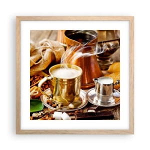 Affiche dans un chêne clair - Poster - Bonne journée! - 40x40 cm