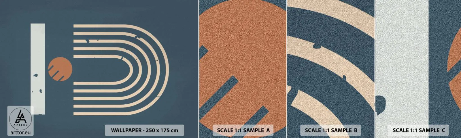 Échantillon De Papier Peint Standard Eco - Géométrie sur la grenade - Abstraction, Morceau, Graphique - 100x30 cm