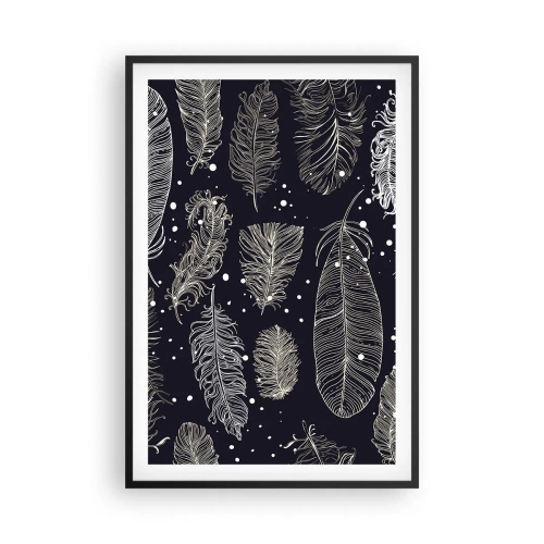 Affiche dans un cadre noir - Poster - Toile de plumes - 61x91 cm
