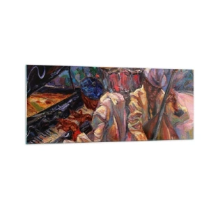 Impression sur verre - Image sur verre - Dans le même tempo - 100x40 cm