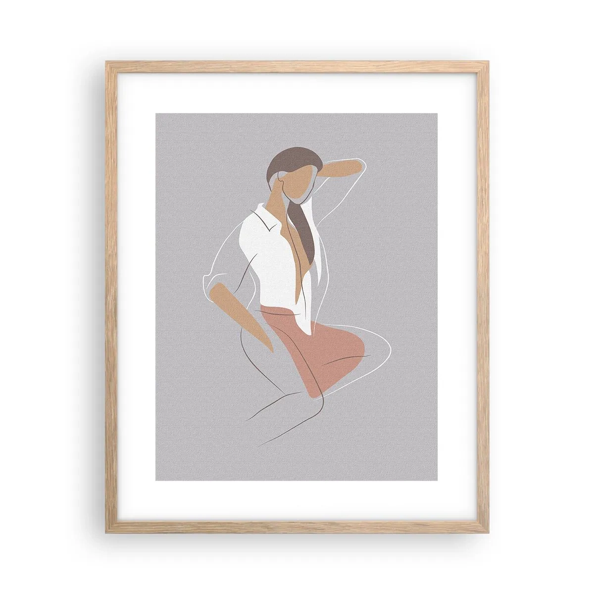 Affiche dans un chêne clair - Poster - Contour gracieux - 40x50 cm