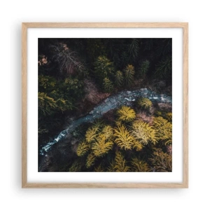 Affiche dans un chêne clair - Poster - De plus en plus vite - 50x50 cm