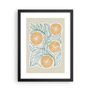 Affiche dans un cadre noir - Poster - Ethnique avec une pointe d'abstraction - 30x40 cm