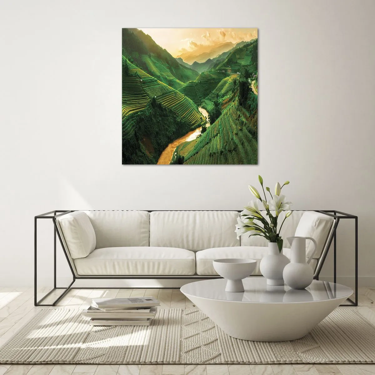 Impression sur verre - Image sur verre - Vallée vietnamienne - 70x70 cm