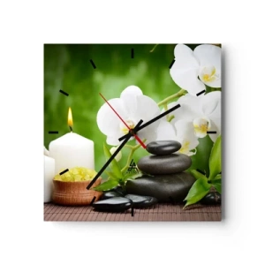 Horloge murale - Pendule murale - Doux, floral, toucher délicat - 40x40 cm