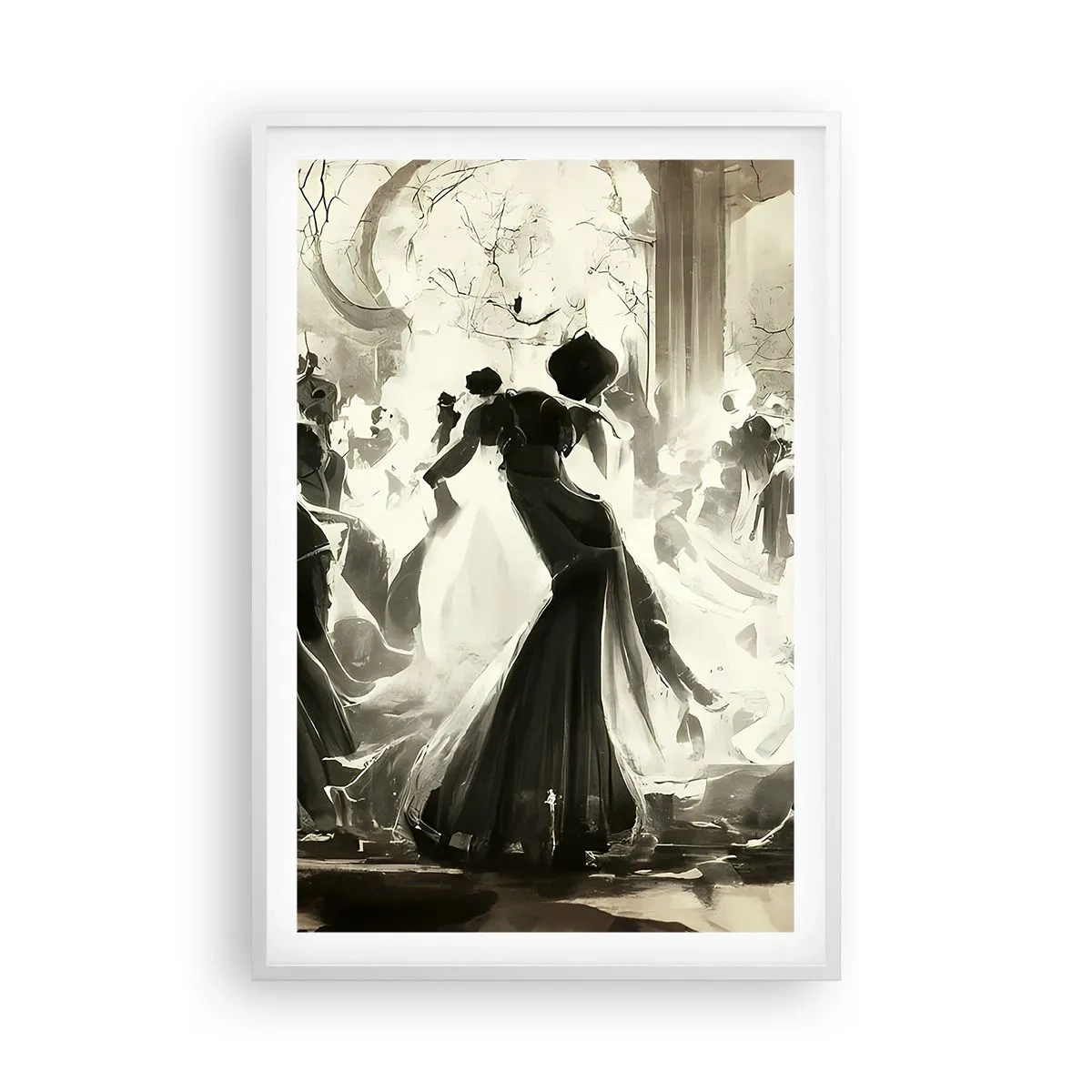 Affiche dans un cadre blanc - Poster - La grande mascarade - 61x91 cm