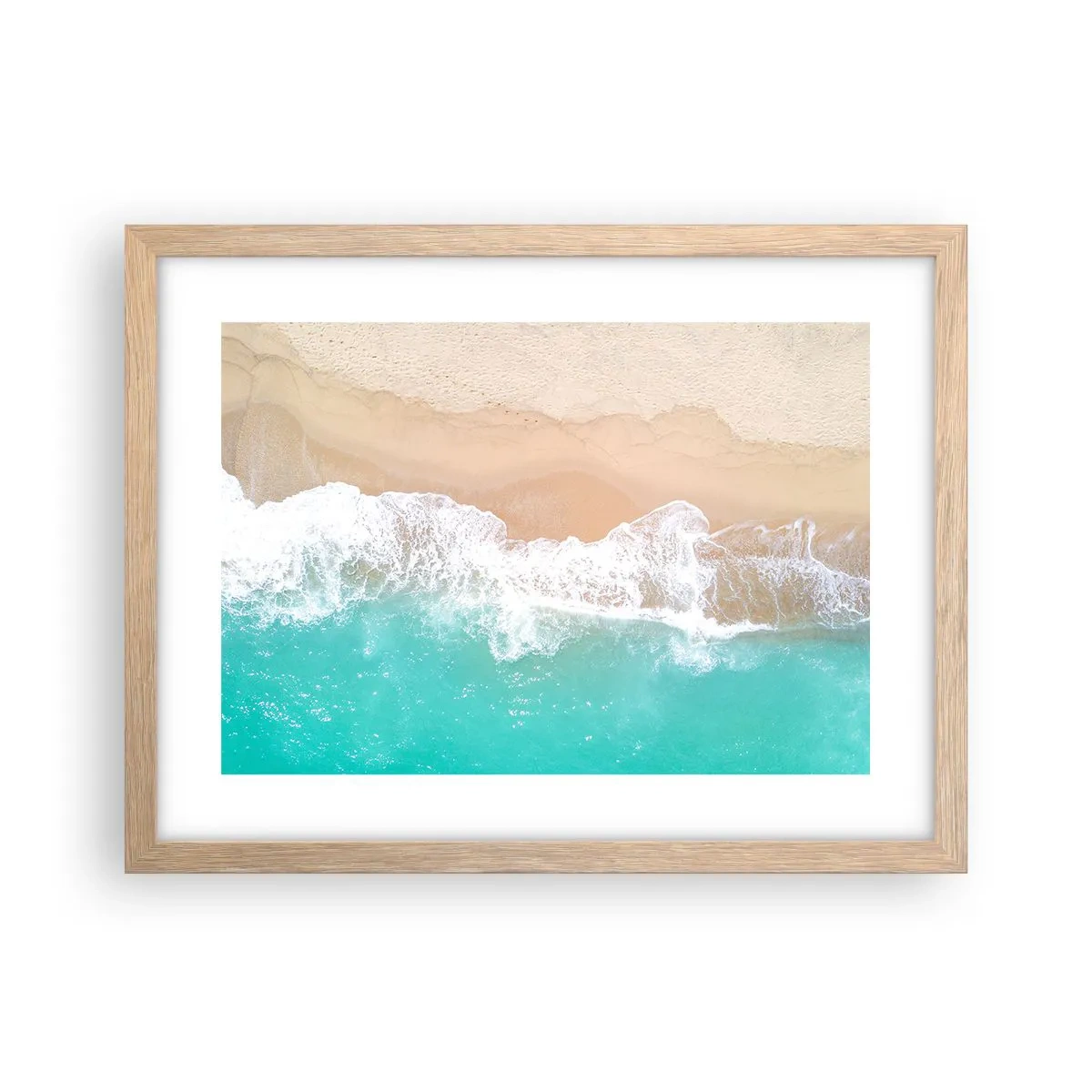 Affiche dans un chêne clair - Poster - Caresse de l'océan - 40x30 cm